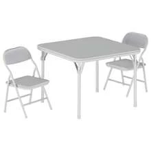 Juego de mesa y sillas plegables de 5 piezas, mesa de actividades portátil para espacios compactos, aulas y comedores flexibles. - Gris - Ver 1