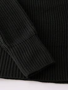 Men's Casual Half Zip Knitted Sweater With Collar, Versatile For Autumn/Winter, Long Sleeve Top