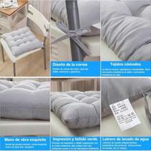 Automotive CushionsSEASKY 6 Cojines para Silla de Comedor con Lazos 40x40cm 100%PP Algodón Acetato Antideslizantes Aamiento Teñido l Almohadilla Silla para Cocina Comedor Jardin Exterior Oficina Cuas - Chicas - Ver 5