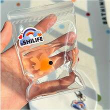 1pc Goldfish-Shaped Taba Transparent Maltose Soft Rubber Toy - Cute Kawaii Design, Perfect For Birthdays/Parties/Christmas Gifts For Kids, Teens & Adults - Desktop Decoration, Party Favors, Anime Style - Taba Series, Fun And PlayfulBoys Kids 3-13 - 小金魚擠壓玩具 - 查看 7