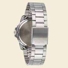 Casio ساعة كاسيو للرجال بسوار من الفولاذ المقاوم للصدأ، مناسبة للارتداء اليومي والديكور، هدية للرجال - بدلة سوداء - مشاهدة 9