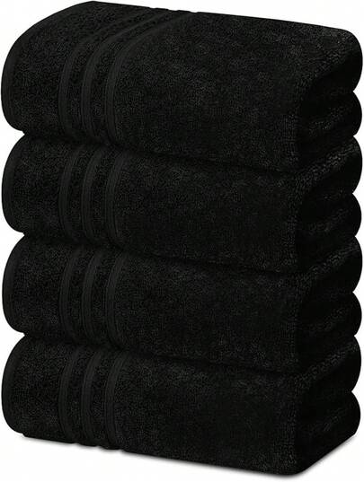 4 X Large Bath Towels 100% Egyptian Cotton High Absorbent 500 GSM Hotel Quality Jumbo Bath Towel Set (4, Charcoal Grey)