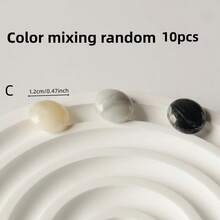 10pcs Multihued Ombre Resin Round Metal Shank Buttons, Suitable For Sweaters, Cardigans & Coats - Multicolor - View 21