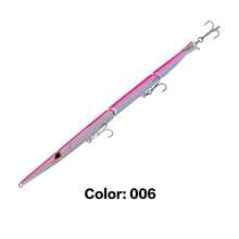 Mồi câu 10.04in/255mm, mồi câu cá hình kim chìm Bionic Needle, ném xa cho cá GT, cá ngừ, cá thu, 2 chế độ câu, dây thép không gỉ bền bỉ chống cắn, lưỡi câu ba ngạnh sắc bén diệt quái vật biển sâu cho câu cá trên thuyền. - Nhiều màu - Xem 9