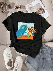 Tee-shirts pour femmes - Noir - Voir 2