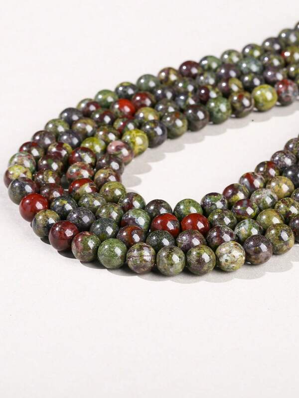 15-Inch 4/6/8/10/12mm Natural Bloodstone Round Beads, Healing Stone For Spiritual Protection & Energy Boost, Suitable For DIY Jewelry Making, Bracelets, Necklaces, And Handmade Stone Accessories