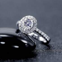 1 pieza Anillo decorativo de circonita cúbica elegante y sofisticado con baño de plata, lujoso y brillante, ideal para uso diario y como regalo para familiares y amigos - Anillo - Ver 7