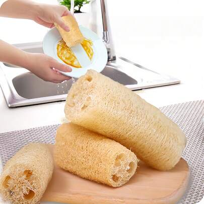 2/3pcs Natural Loofah Body Scrubber, Exfoliating Sponge, Suitable For Sensitive Skin Body And Kitchen Cleaning Brush, Shower Sponge (Unisex, Reusable), Natural Plant Fiber, Cleanse Face And Body, Natural Sponge Kitchen Cleaning Pad, Loofah Shower Brush, Body Exfoliating Sponge, Unisex, Facial SPA Care, Kitchen Gadgets, Bathroom Accessories