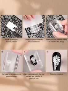 Beautizon Nailartlab A Multi-Functional Small Square Silicone Seal Nail Art Tool That Can Be Wiped, A High-Transparency Transfer Printing Steel Plate Printing DIY Nail Art Accessory Tool, Suitable For Nail Salons And Home Use, Nail Tools - Multicolor - View 7