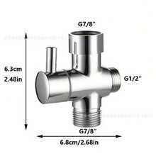 经典黄铜淋浴分水器，带一个进水口和两个出水口，4/6通淋浴分水阀，一个进水口两个出水口的三通角阀，1/2转3/4洗衣机适配器 - 浴室配件