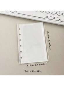 Carpeta de anillas sueltas A7, adecuada para libros de colección K-Pop, caja con tapa de 6 anillas con diseño de macarrón, 10 bolsas de almacenamiento DIY, caja de almacenamiento de revistas de hojas sueltas - Multicolor - Ver 3