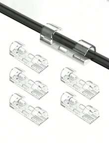 20个自粘式线缆夹，透明粘性线缆整理器，适用于电视线缆、桌面、家庭办公室等。 - 彩色 - 查看 1