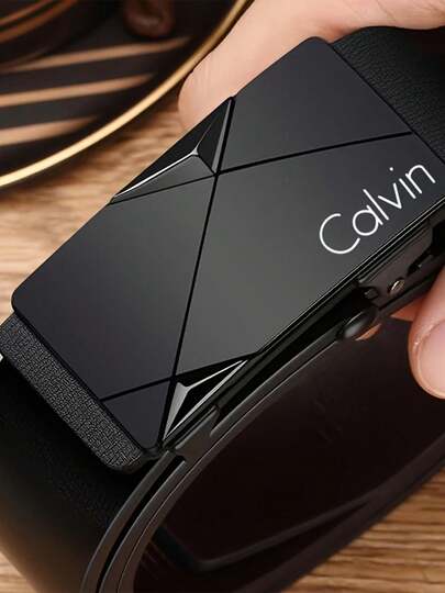 男士时尚休闲纹理自动扣皮带