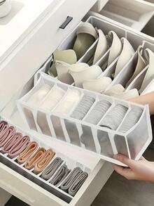 Organizador de cajón con rejilla para cajón de ropa interior, compartimento para calcetines, organizador de clasificación de ropa, divisor de cajón plegable, bolsa organizadora de lencería a cuadros - Divisores de cajón de varios tamaños para ropa interior, calcetines y corbatas, esencial para el hogar y el dormitorio - Multicolor - Ver 2