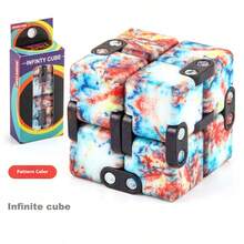 Infinite Foldable Stress Relief UV Printed Mini Magic Cube, Finger Fidget Toy, 2x2x2 Twist Puzzle Cube, Infinite Starry Sky Magic Cube - Multicolor - View 7