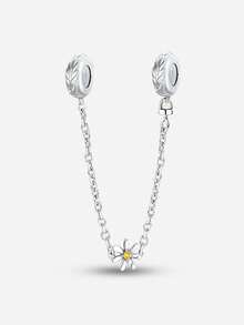 1pc 925 Sterling Silver Elegant Heart-Shaped Safety Chain Pendant, Suitable For Women's Bracelets, Bangles, DIY Jewelry Making, Date Gifts, Exquisite Women's Jewelry - Set 4 - View 14