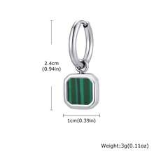 Pendientes de acero inoxidable, nueva llegada, pendientes colgantes - ED-936S03-1 Malaquita - Ver 2
