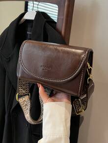 New Underarm Small Square Bag With Wide Strap, Fashionable Versatile Commuter Crossbody Bag - Coffee - View 5