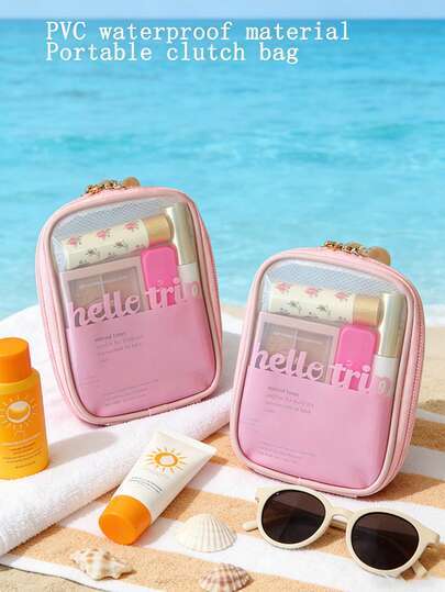 1pc Makeup Bag, Mini Cosmetic Pouch, Skincare & Toiletry Storage Bag, Compact Makeup Organizer Bag, Waterproof First Aid Bag, Portable Large Capacity Travel Bag, Lightweight Convenient Makeup Bag For Women