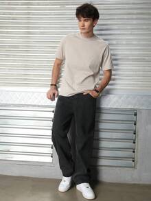 Logeqi® Jeans Vaqueros Lavados Versátil Baggy De Hombre - Gris - Ver 6