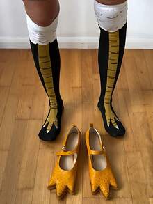 1 Pair Women's Knee-High Socks, New Autumn/Winter Design, Breathable & Comfortable Chicken Claw Cartoon Pattern, Unique Casual Daily Versatile Fashion - Multicolor - View 6