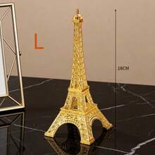 Eiffel Tower Model Metal Material Mini Replica Set Ornament Home Decoration Desktop Display Craft Gift Collectible Model European Style Study Decor Accessory - Bronze - View 15