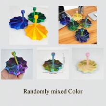 5pcs 3D Printed Star Fidget Toy With Octagonal Handle And 6 Color Rotating Blades (Blue/Green/Purple/Yellow/Pink/Black) - Stress Relief Small Tool For S, Office, Home Use, Helps Concentration - Multicolor - View 9