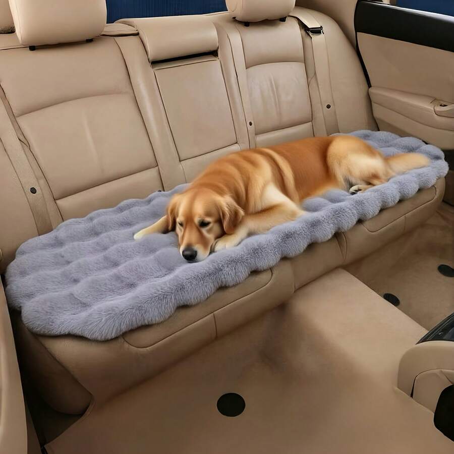加厚绒面汽车宠物床垫，适合所有季节和各种犬种（小型、中型、大型），耐用汽车座椅保护垫和旅行垫