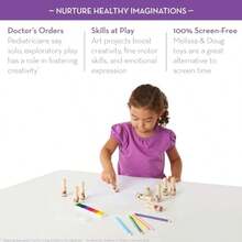 and Doug Set Deluxe de Ss Felices con Mango Juguete de Madera Artes y Manualidades 10 Ss 5 Lápices de Color y Almohadilla de Tinta Lavable de 6 Colores - como en la foto - Ver 3