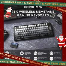 ATTACK SHARK ZIYOU LANG M75 Wireless Gaming Keyboard, With Smart Display And Knob, Bluetooth/2.4GHz Dual Mode, PBT Gradient Keycaps, Rainbow Backlight, 82-Key TKL Membrane Keyboard, Mechanical Feel, For Gaming/Office - Black - Multicolor - View 1