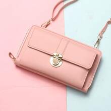 Bolsa multifuncional de un hombro para estudiantes, ligera, con cartera y bolsa para teléfono con pantallaáctil - [Versión sin pantalla táctil] Marrón - Ver 8