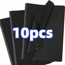 10/20/40张装黑色闪光箔纸 - 20英寸 x 14英寸光面包装纸，含闪光粉，优雅的工艺用品，适用于礼品袋、婚礼、生日、情人节、派对装饰和礼品包装 | 精致的箔纸设计 | 耐用