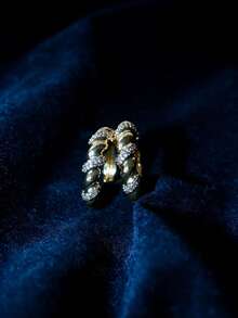 1 par de pendientes de mujer con patrón geométrico, pendientes de cobre chapados en oro de 14K, ligeros y elegantes, pequeños y redondos, adecuados para compras diarias y citas, también un regalo de Navidad ideal para novias, familia o damas - Multicolor - Ver 4