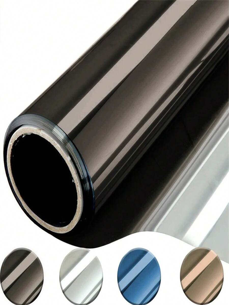 1Roll One Way Mirror Window Film Silver Reflective Self Adhesive Sun Block Sticker Anti UV Heat Control Privacy Protection Glass Tint - Multicolor - View 1