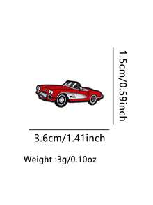 1PC Bus Pattern Enamel Pin Cartoon Brooch Pines Lapel Pins Badge On Backpack Clothing Accessories Fashion Jewelry Friends Gifts - Red - View 11