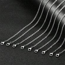 10/20pcs 304 Stainless Steel Necklace Chain With Lobster Clasp, Stainless Steel Color, Suitable For DIY Necklace Jewelry Making - Multicolor - View 3
