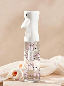 New Pink Bow Pattern Transparent PET Refillable Travel Spray Bottle, Multi-Purpose Fine Mist Spray Bottle Suitable For Travel And Business Trips, Makeup Remover Dispenser, Reusable Hair Spray Bottle, Continuous Spray For Hair Styling, Cleansing, Botanicals And Facial Moisturizing. - Multicolor - View 2