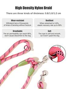 1 件尼龙反光材料宠物户外斜挎狗绳，肩带斜挎牵引绳解放双手，方便的宠物牵引绳适合户外散步