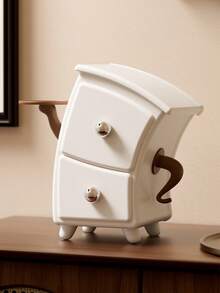 1 pieza Caja de almacenamiento personalizable con texto, organizador de cajón de cintura divertido para joyas y aretes, adecuado para interiores, escritorio de oficina, escritorio de estudiante para almacenamiento de artículos de papelería - Blanco - Ver 11