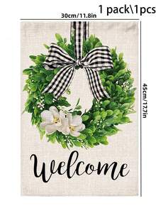One Farmhouse-Style Country Welcome Garden Flag (Flagpole Not Included). This Welcome Flag Is Perfect For Decorating Your Front Porch, Backyard Garden, Spring Patio Party, Fall Harvest Party, Or Year-Round Entrance Decoration, Infusing Your Space With A Warm And Inviting Country Charm To Welcome Every Guest. - Multicolor - View 8