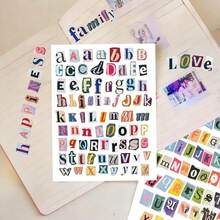 12pcs Vintage Letter Stickers, Small Ransom Letter Stickers, Suitable For Scrapbooking, Diary, Notebook, Laptop, Water Bottle, DIY Crafts, Gifts, Miscellaneous Journal - Multicolor - View 5