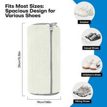 Two-Pack Anti-Deformation Laundry Shoe Bags, 360° All-Around Cleaning Without Damaging Shoes, Suitable For Shoe Washing Machines And Washing Machines, Machine Washable And Air Dryable, Universal Design, Suitable For All Shoe Types (Especially Athletic And Casual Shoes), A Lazy Person's Shoe Washing Essential, Also Has A Toiletries Storage Function, The Ideal Gift For Christmas And Halloween.