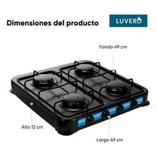 Shorbull Gas Stove Grill Table, White & Black, Economical, 4 Burners - Negro - Ver 5