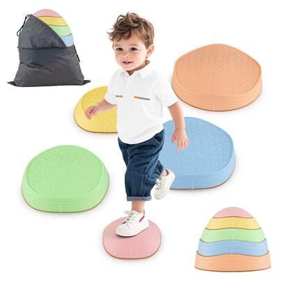 5 PCS Stepping Stones For Kids W/Storage Bag For Motor Skills Strength Ages 3+