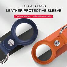 4pcs AirTag Holder, AirTag Keychain, PU Leather AirTag Protective Case, AirTag Mate For Luggage With Ring Metal Snap Keychain, Suitable For Luggage, Keys, Pets, Kids Bags - Black Blue Red Brown - View 5