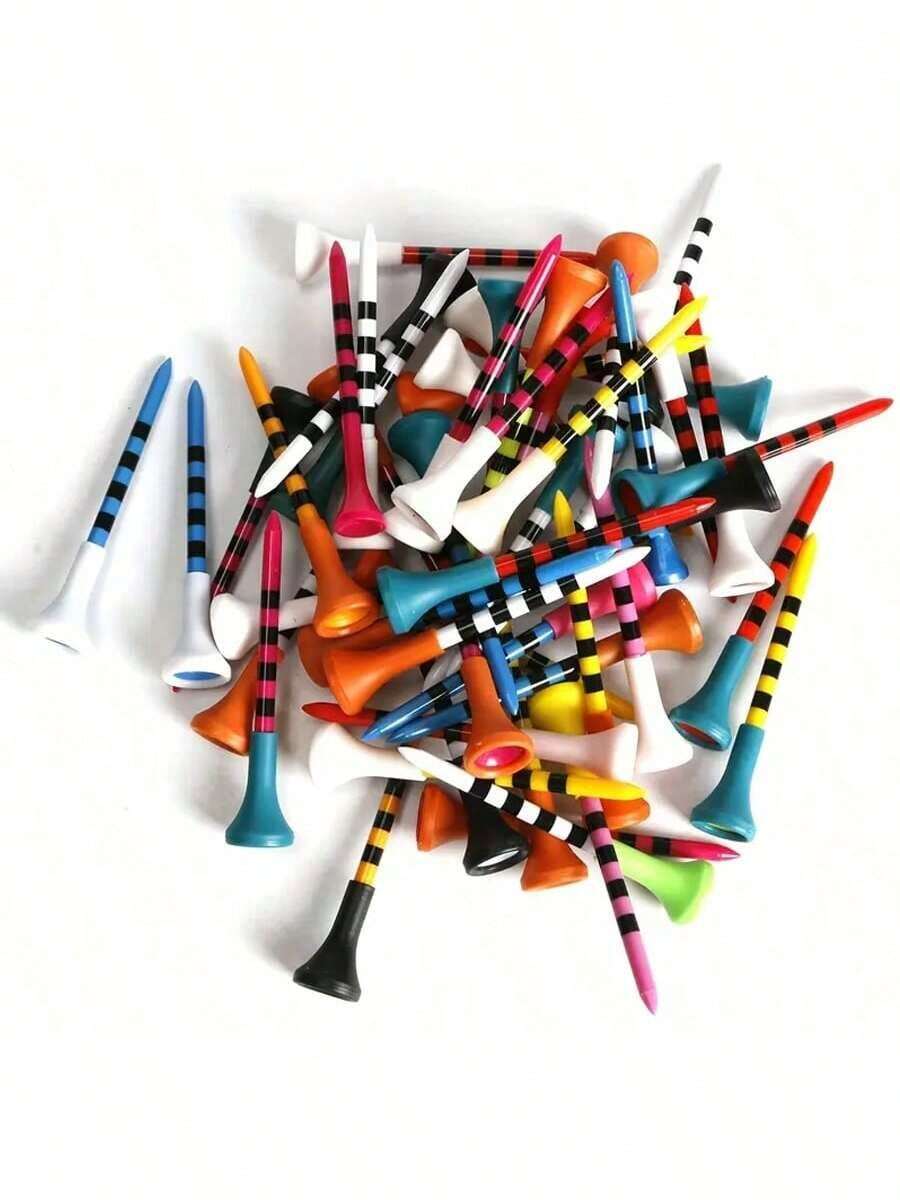 10pcs Colorful Plastic Golf Ball Holders - Reusable And Portable, Golf Ball Tees, Convenient For Placing Golf Balls And Improving Hitting Accuracy - Multicolor - View 1