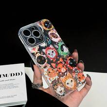 Funda transparente para teléfono con diseño de gato colorido, ofrece protección completa y es una elección elegante para for  11,12,13,14,15,16,MINI,PLUS,PRO,PROMAX,16E,X,XS,XR,XSMAX - transparente - Ver 4