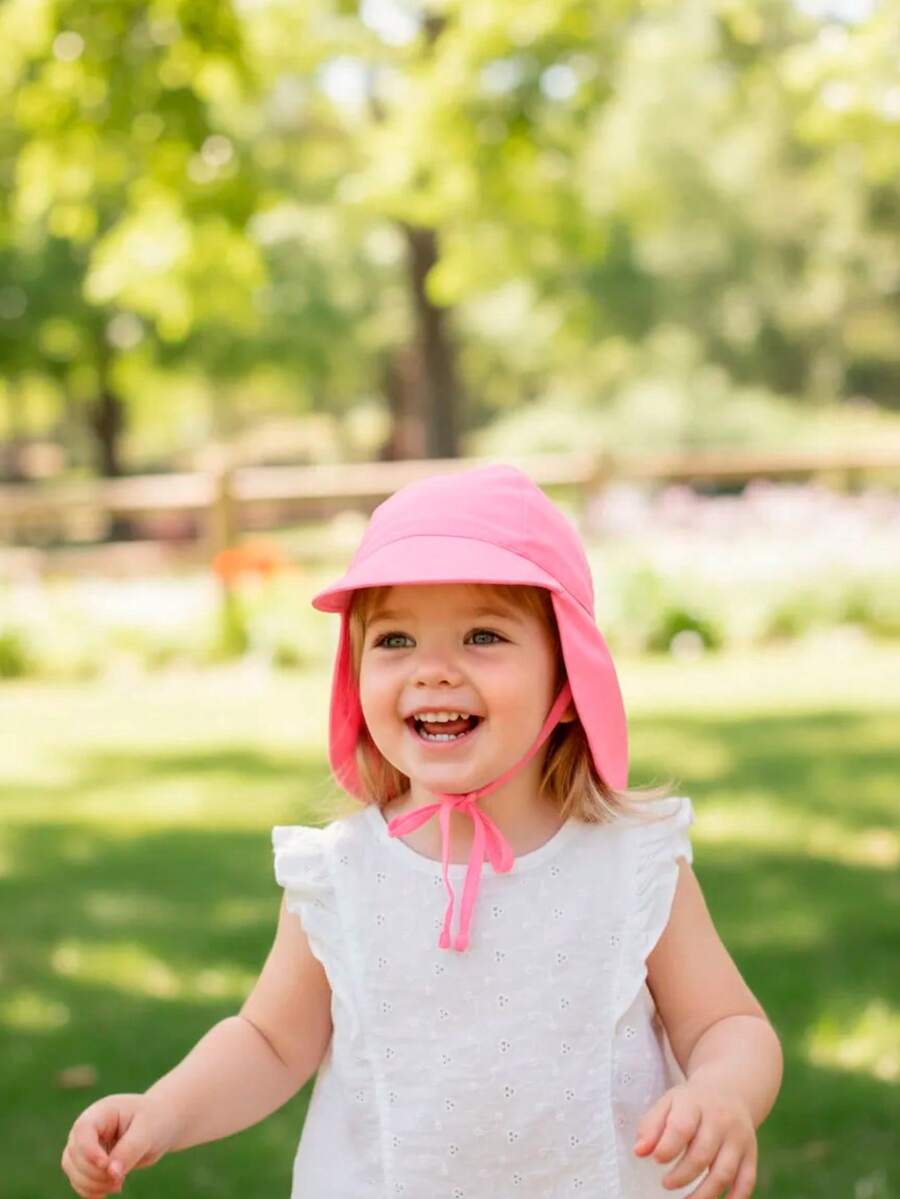 Kids' UV 50+ Sun Protection Legendary Adjustable Cap - Beach/Pool Summer Hat For Boys And Girls - Màu Hồng baby - Xem 1
