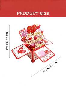3D立体情人节贺卡套装 - “情人节快乐”贺卡，情人节约会邀请卡，情人节互赠贺卡，可折叠，含迷你贺卡和信封，理想的情人节礼物！3D情人节贺卡，心形设计，梦幻主题，纸艺工艺，附赠信封，适合送给妻子或用于婚礼等特殊场合。 - 彩色 - 查看 9