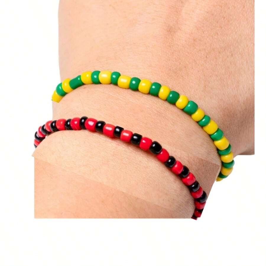Pulsera de Orula y Eleggua 1 Hilo Protección Sabiduría Estabilidad Guía Espiritual Protección Constante Apertura de Caminos Oportunidades Nuevas accesorio navideño para regalos Christmas espiritualidad y vibras positivas en navidad navideñas - Amarillo, Verde, Negro y Rojo - Ver 1